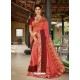 Light Red Latest Designer Casual Wear Fancy Fabric Sari