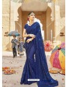 Dark Blue Latest Designer Party Wear Georgette Sari