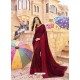 Maroon Latest Designer Party Wear Georgette Sari