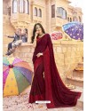 Maroon Latest Designer Party Wear Georgette Sari