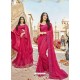 Rose Red Latest Designer Party Wear Georgette Sari