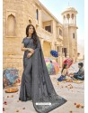 Grey Latest Designer Party Wear Georgette Sari