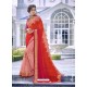 Red Party Wear Designer Embroidered Fancy Fabric Sari