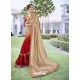 Gold Party Wear Designer Embroidered Fancy Fabric Sari