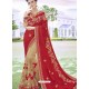 Maroon Party Wear Designer Embroidered Fancy Fabric Sari