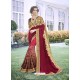 Maroon Party Wear Designer Embroidered Fancy Fabric Sari