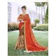 Brown Party Wear Designer Embroidered Fancy Fabric Sari