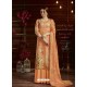 Orange Designer Casual Wear Pure Pashmina Jacquard Palazzo Salwar Suit