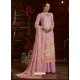 Pink Designer Casual Wear Pure Pashmina Jacquard Palazzo Salwar Suit