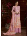 Pink Designer Casual Wear Pure Pashmina Jacquard Palazzo Salwar Suit