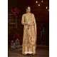 Light Orange Designer Casual Wear Pure Pashmina Jacquard Palazzo Salwar Suit