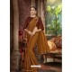 Marigold Party Wear Designer Satin Silk Embroidered Sari