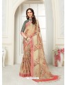 Multi Colour Casual Wear Designer Digital Printed Handloom Linen Sari