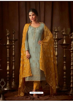 Olive Green Embroidered Designer Party Wear Pure Viscose Upada Salwar Suit