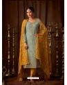 Olive Green Embroidered Designer Party Wear Pure Viscose Upada Salwar Suit