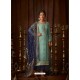 Sky Blue Embroidered Designer Party Wear Pure Viscose Upada Salwar Suit