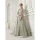 Olive Green Heavy Embroidered Designer Net Wedding Lehenga Choli