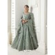 Grayish Green Heavy Embroidered Designer Net Wedding Lehenga Choli