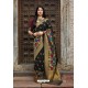 Black Banarasi Silk Designer Jacquard Worked Saree