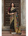 Black Banarasi Silk Designer Jacquard Worked Saree