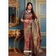 Maroon Banarasi Silk Designer Jacquard Worked Saree
