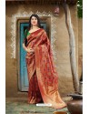 Red Banarasi Silk Designer Jacquard Worked Saree