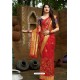 Pretty Red Banarasi Silk Designer Saree
