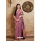 Lavender Banarasi Silk Designer Jacquard Worked Saree
