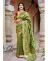 Green Banarasi Silk Designer Jacquard Worked Saree