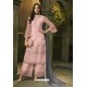 Baby Pink Butterfly Net Embroidered Designer Straight Suit