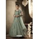 Sea Green Net Hand Worked Designer Anarkali Suit