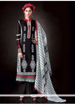 Gilded Black Print Work Designer Pakistani Suit