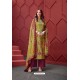 Olive Green And Wine Pure Ikat Silk Digital Printed Palazzo Suit