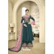 Teal Maslin Heavy Embroidered Designer Palazzo Suit