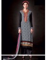 Catchy Black Print Work Designer Pakistani Salwar Suit