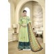 Sea Green Maslin Heavy Embroidered Designer Palazzo Suit