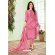 Light Pink Cotton Embroidered Designer Straight Suit