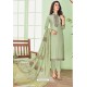 Olive Green Cotton Embroidered Designer Straight Suit