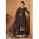 Coffee Brown Jacquard Designer Straight Suit