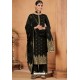 Black Jacquard Designer Straight Suit