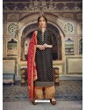 Black Banarasi Jacquard Designer Straight Suit