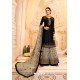 Black Satin Georgette Zari Embroidered Palazzo Suit