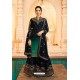 Navy Blue Satin Georgette Zari Embroidered Palazzo Suit