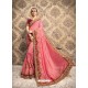 Light Pink Vichitra Silk Embroidered Party Wear Saree