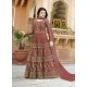 Maroon Net Heavy Embroidered Designer Anarkali Suit