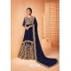 Navy Blue Georgette Diamond Embroidered Anarkali Suit