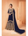 Navy Blue Georgette Diamond Embroidered Anarkali Suit