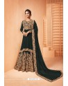 Dark Green Georgette Diamond Embroidered Anarkali Suit