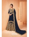 Peacock Blue Georgette Diamond Embroidered Anarkali Suit