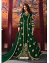 Dark Green Silk Base Embroidered Designer Anarkali Suit